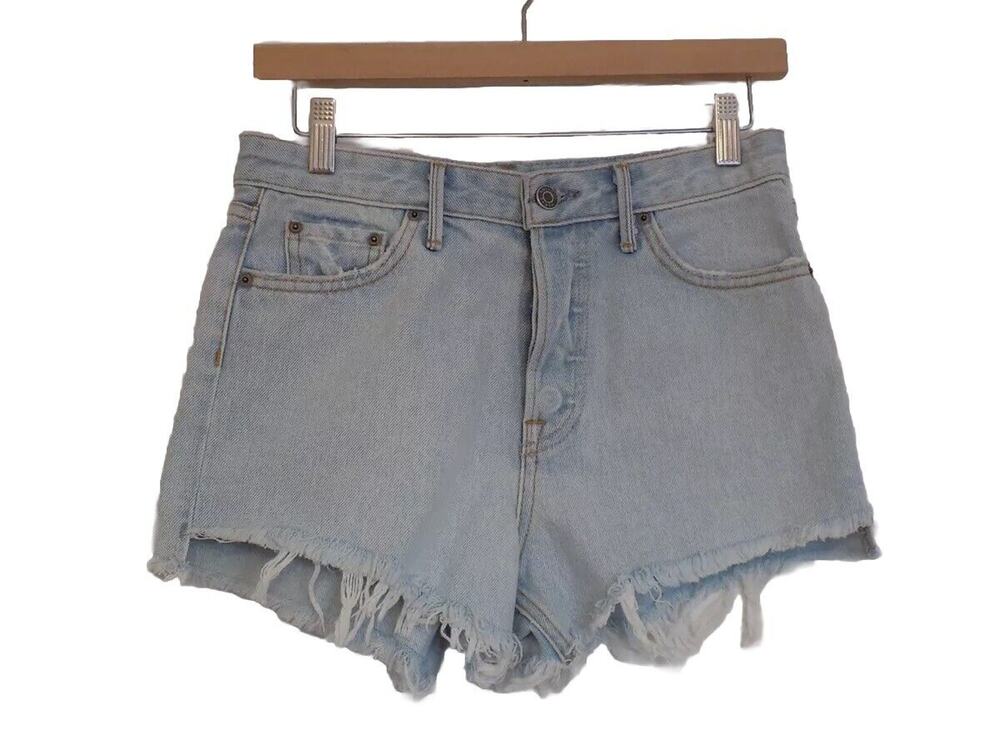 GRLFRND cut off denim shorts distressed high waist size 24 NWOT